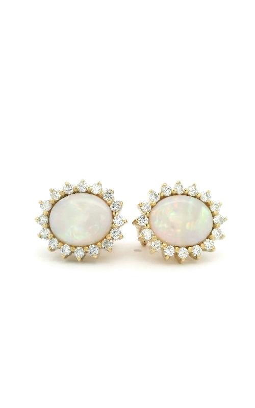 Opal & Diamond Halo Earrings
