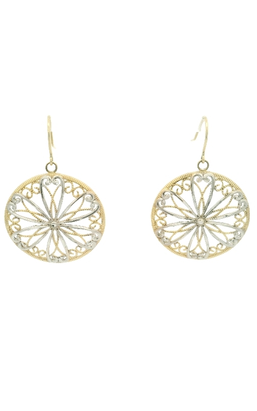 Round Floral Drop Earrings
