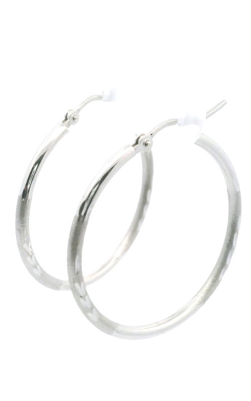 14kt White Gold Hoops
