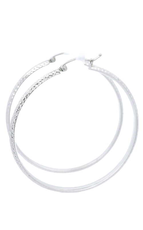 14kt White Gold Hoops